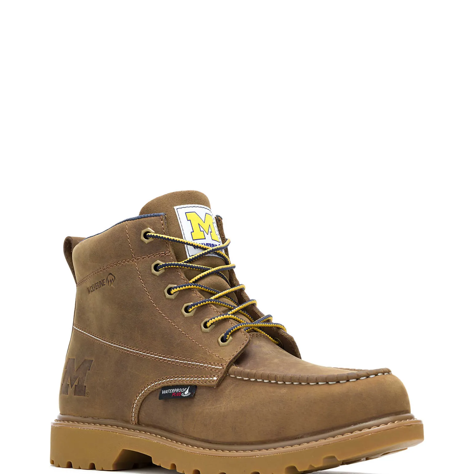 Wolverine X Valiant University Of Michigan Floorhand Moc Toe Work Boot* Waterproof | Soft Toe