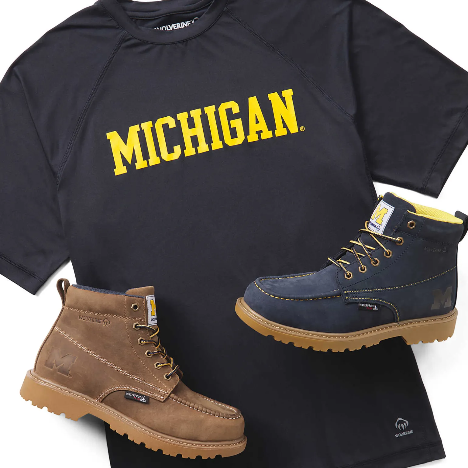 Wolverine X Valiant University Of Michigan Floorhand Moc Toe Work Boot* Waterproof | Soft Toe